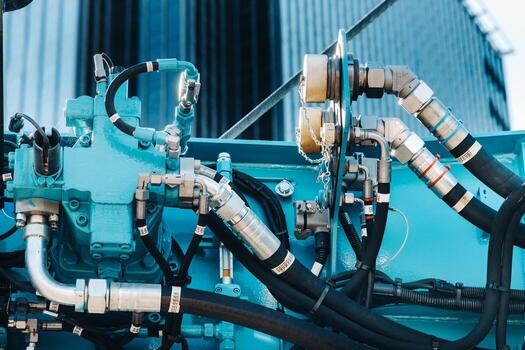 Sistema hidráulico montado en maquinaria industrial